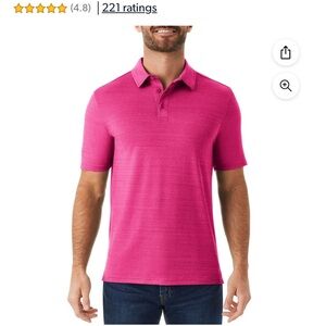 Members Mark Men's Pink Polo Shirt